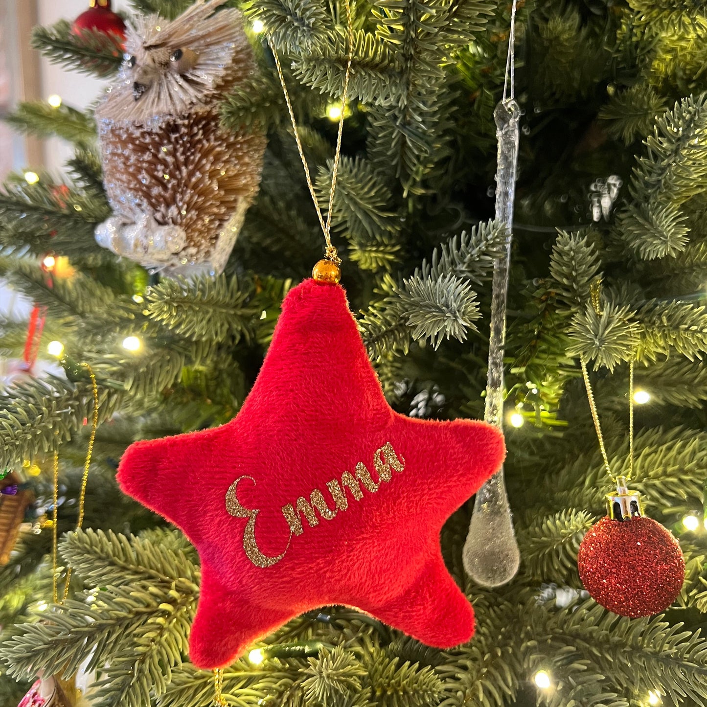 Personalised Velvet Star Hanging Decoration