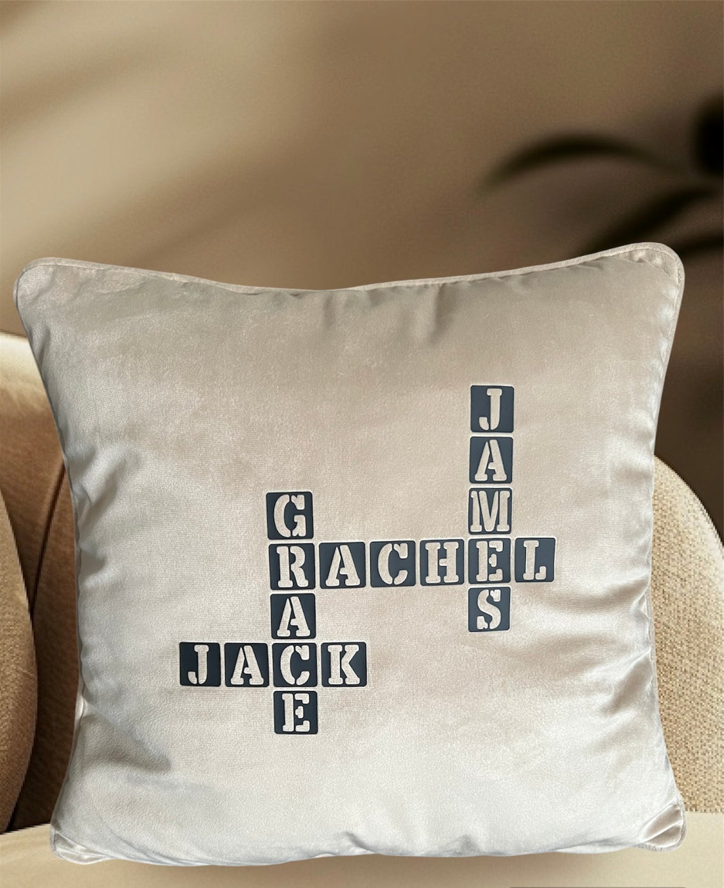 Personalised Luxury Velvet Cushion - Word Search