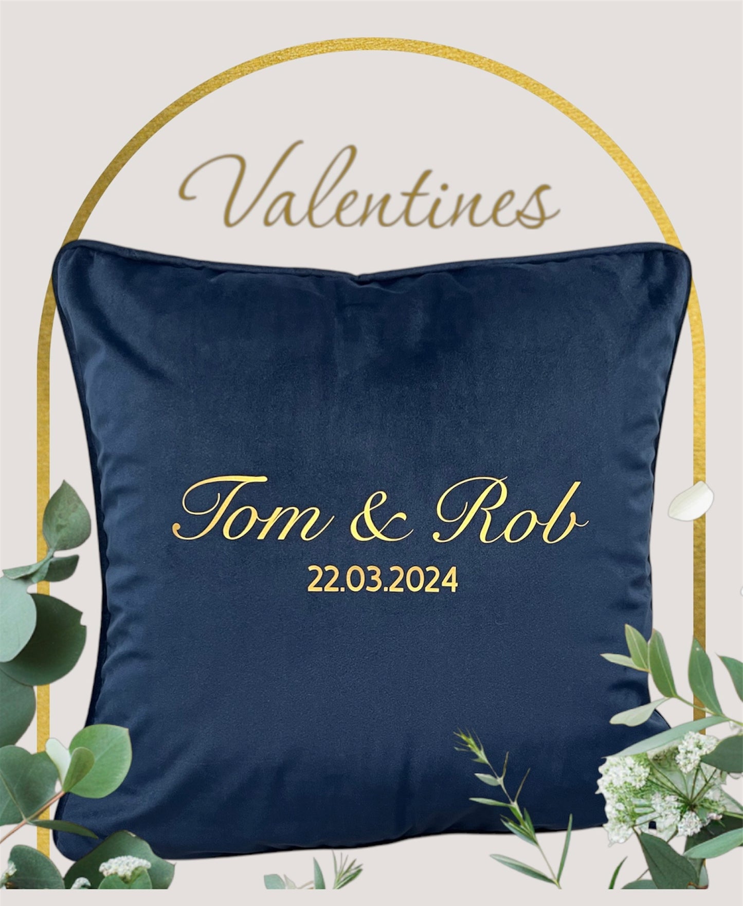 Personalised Wedding Luxury Velvet Cushion