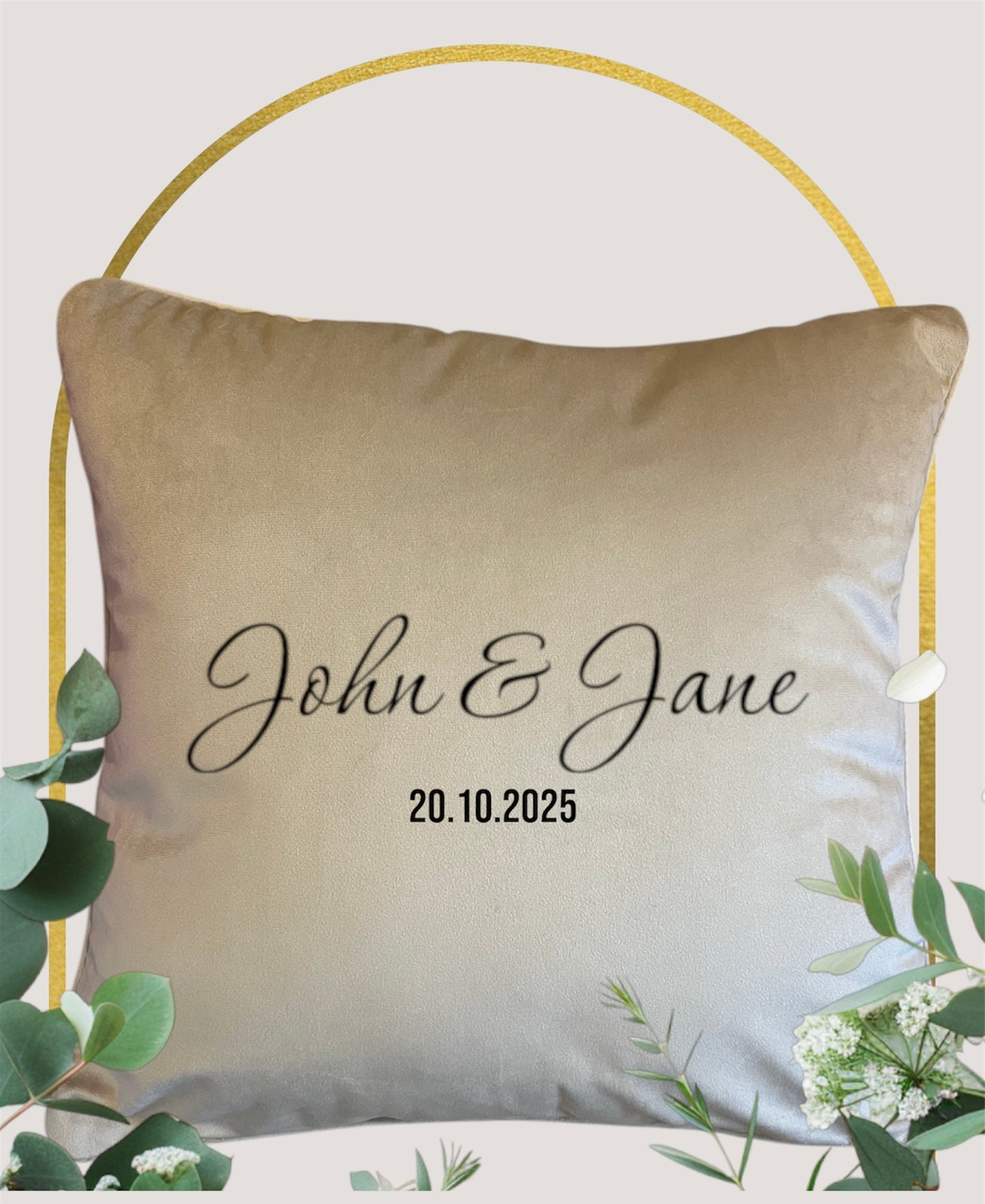 Personalised Wedding Luxury Velvet Cushion