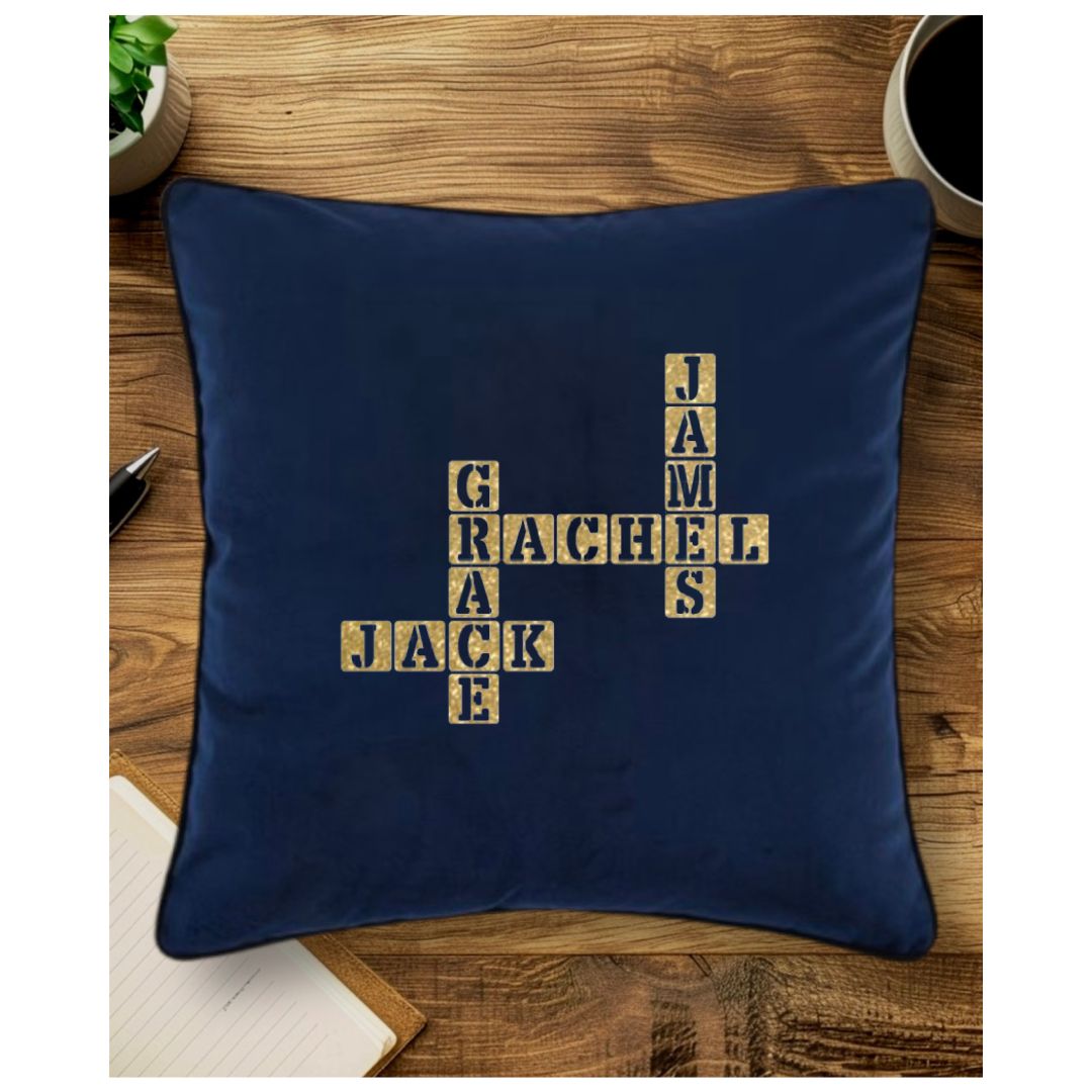 Personalised Luxury Velvet Cushion - Word Search