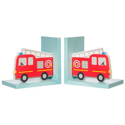 Personalised Red Fire Engine Bookends - Sass and Belle