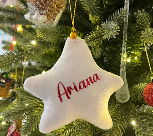 Personalised Velvet Star Hanging Decoration