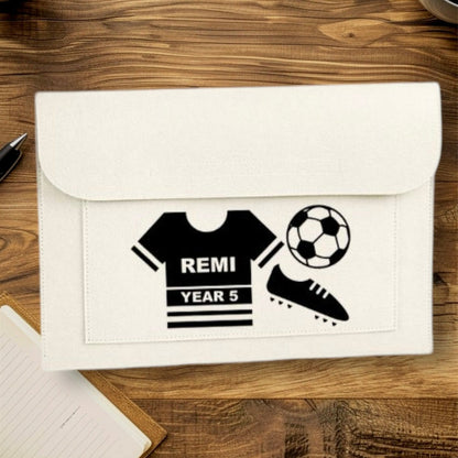 Personalised Felt Course Work Folder - Football Design