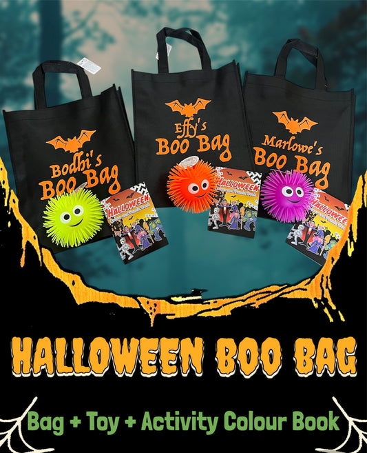 Personalised Orange or Black Halloween Boo Bag - Trick or Treat Bag with Name / Limited Edition