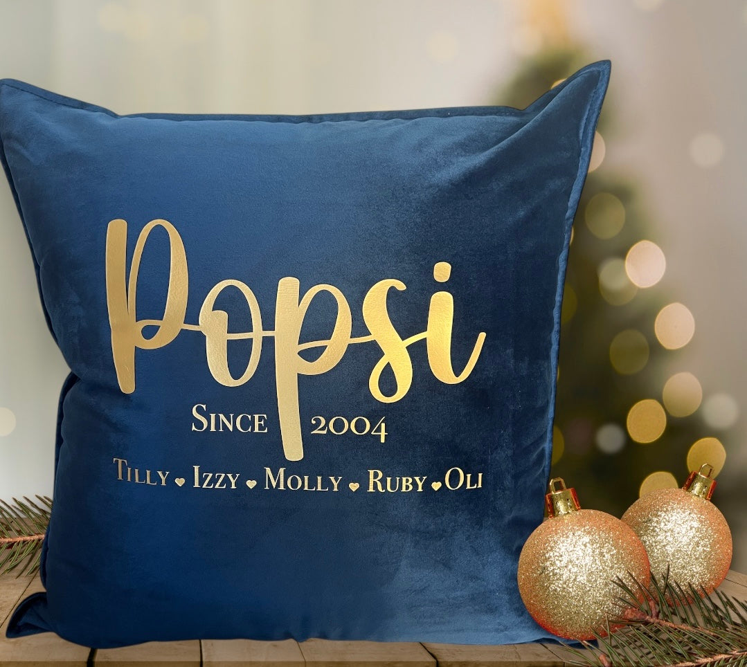 Personalised Luxury Velvet Cushion - Personalised Parent / Grandparent Gifts