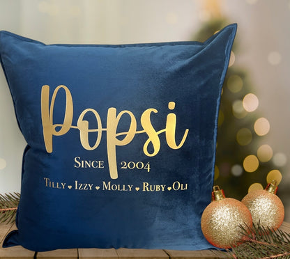Personalised Luxury Velvet Cushion - Personalised Parent / Grandparent Gifts