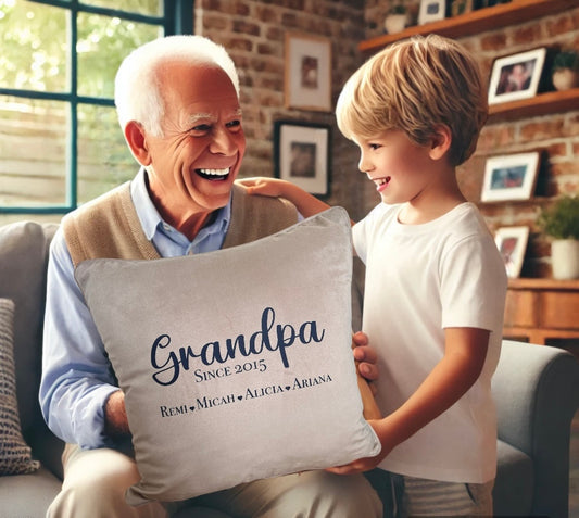 Personalised Luxury Velvet Cushion - Personalised Parent / Grandparent Gifts